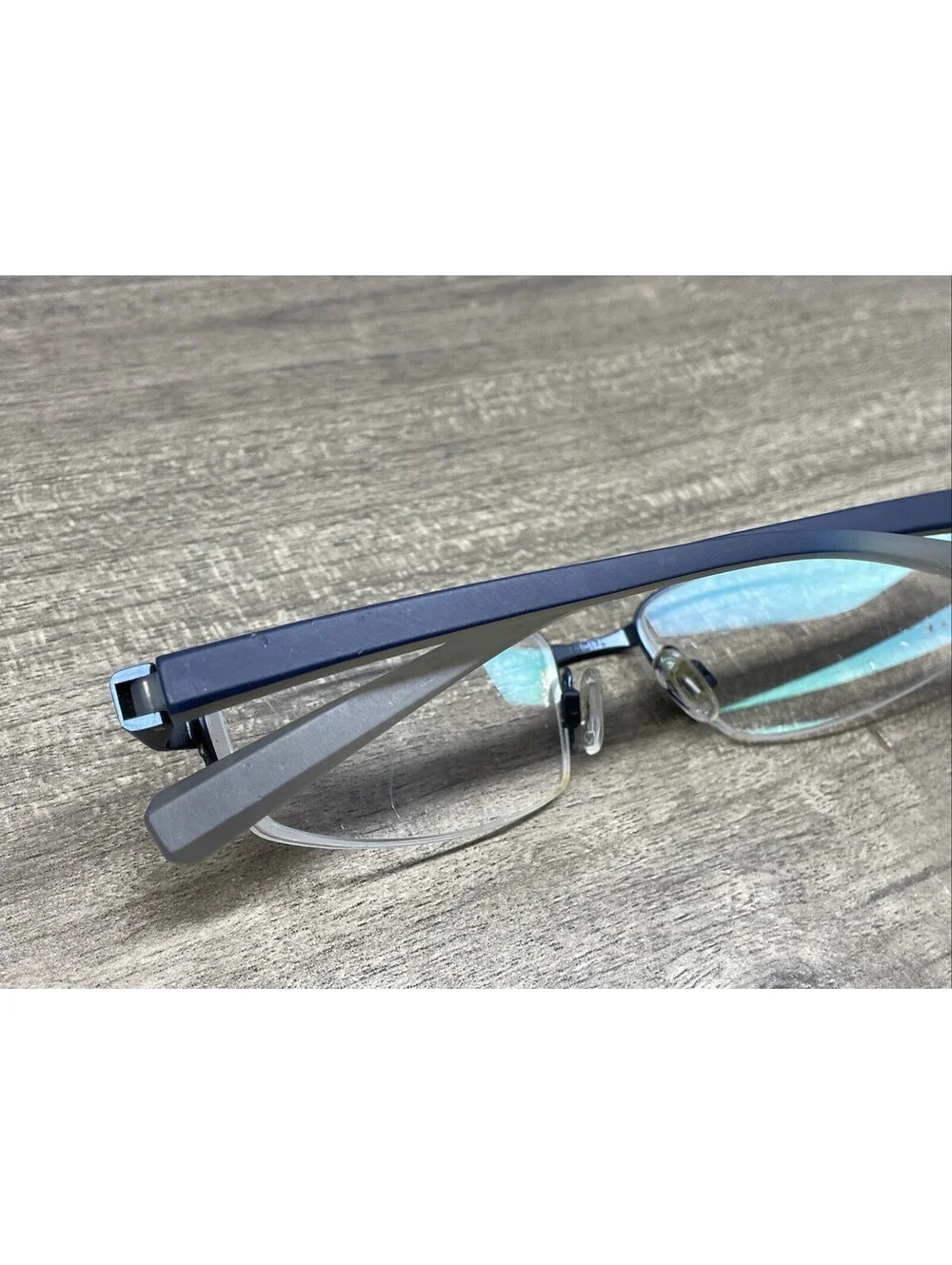 Nike Eyeglasses Frame 8090-412 Mens Navy Blue Metal Half Rim 53[]17-140 Frames